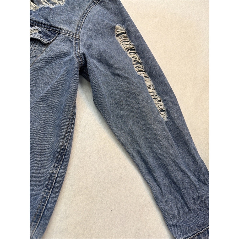 Highway Jeans Blue Very‎ Distressed Buttoned Denim Jacket Size XL women - Picture 4 of 16